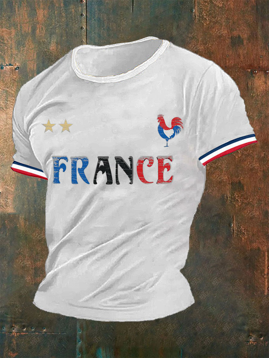 T-shirt imprimé France Le Coq Gaulois Homme Blanc / S