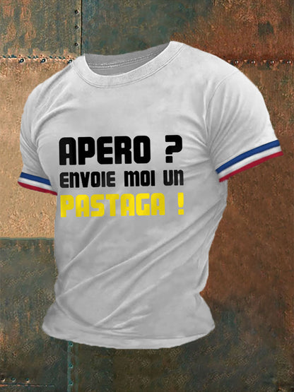 Hommes Apéro Envoie moi un pastaga! T-shirt Blanc / S