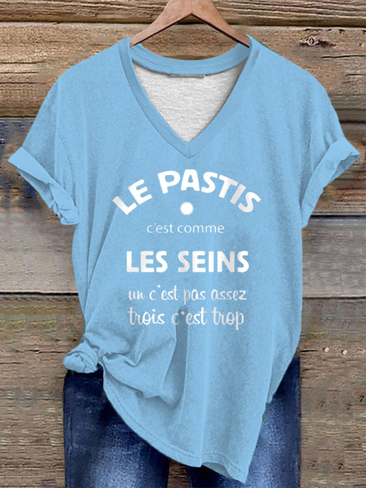 T-shirt Le Pastis c’est comme les seins Femme Bleu clair / S