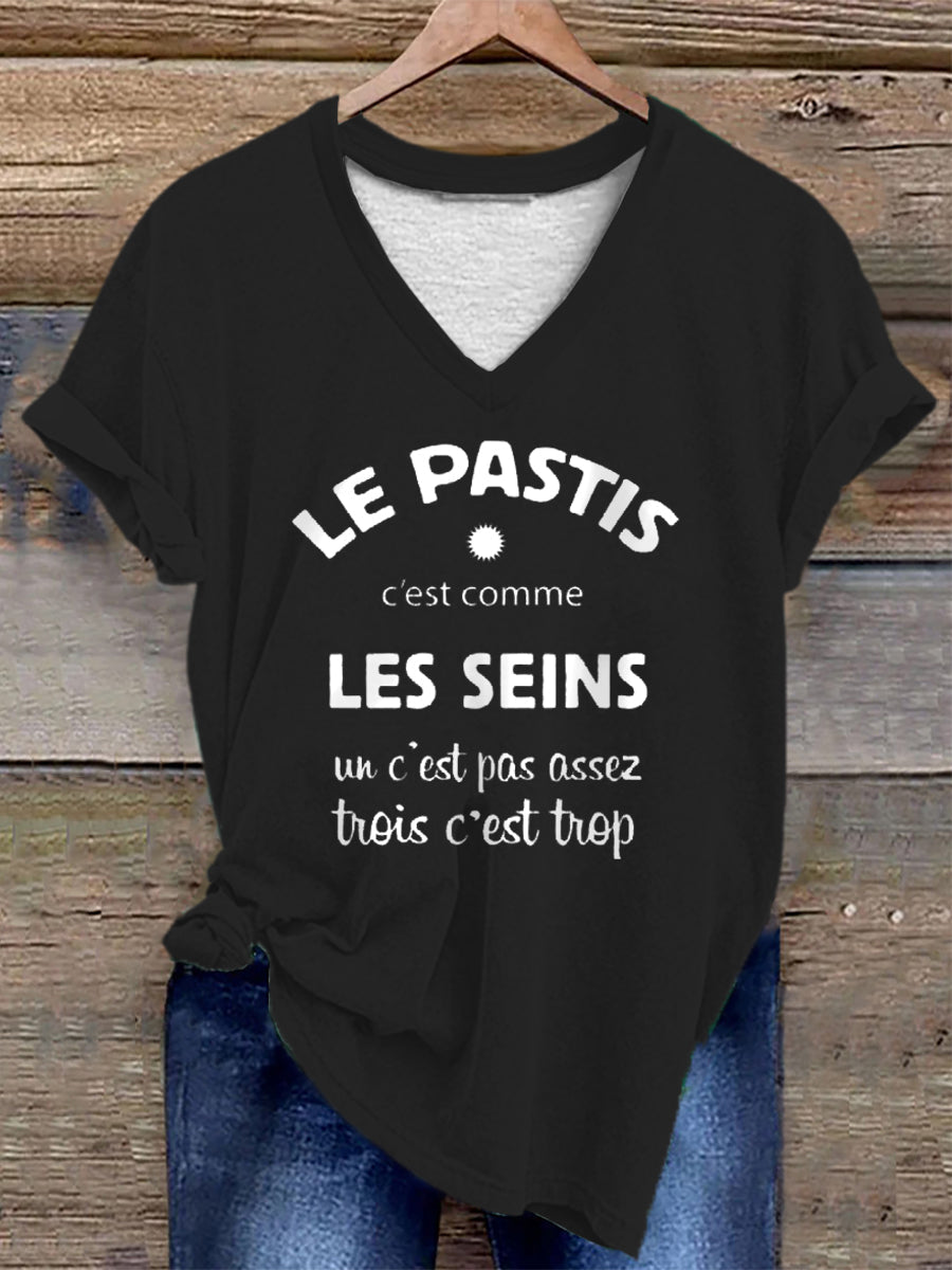 T-shirt Le Pastis c’est comme les seins Femme Noir / S