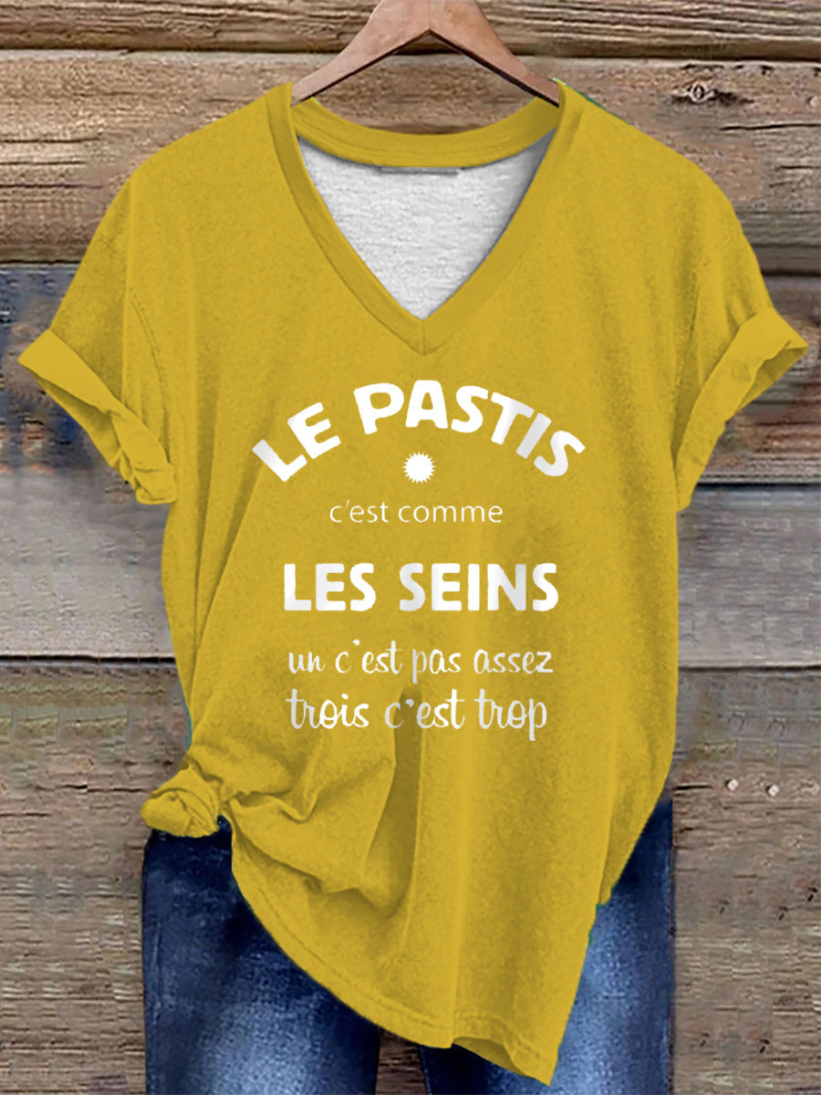 T-shirt Le Pastis c’est comme les seins Femme Jaune / S