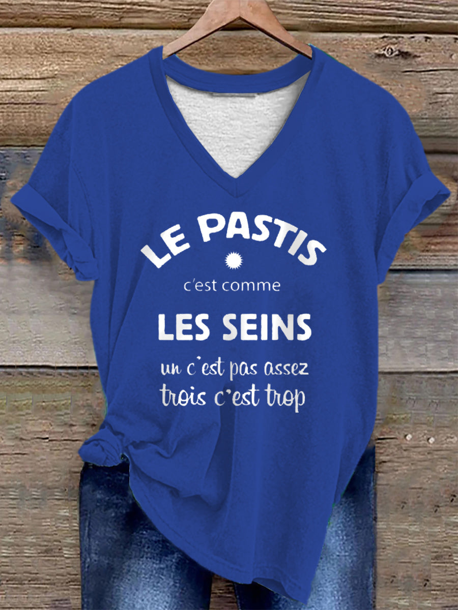 T-shirt Le Pastis c’est comme les seins Femme Bleu / S