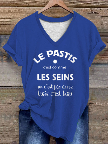 T-shirt Le Pastis c’est comme les seins Femme Bleu / S