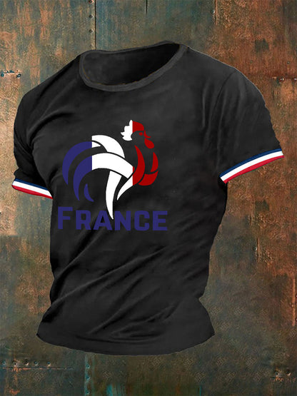 T-shirt imprimé France Le Coq Gaulois Homme Noir / S