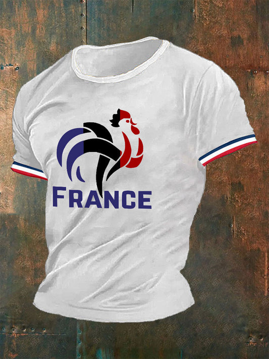 T-shirt imprimé France Le Coq Gaulois Homme Blanc / S