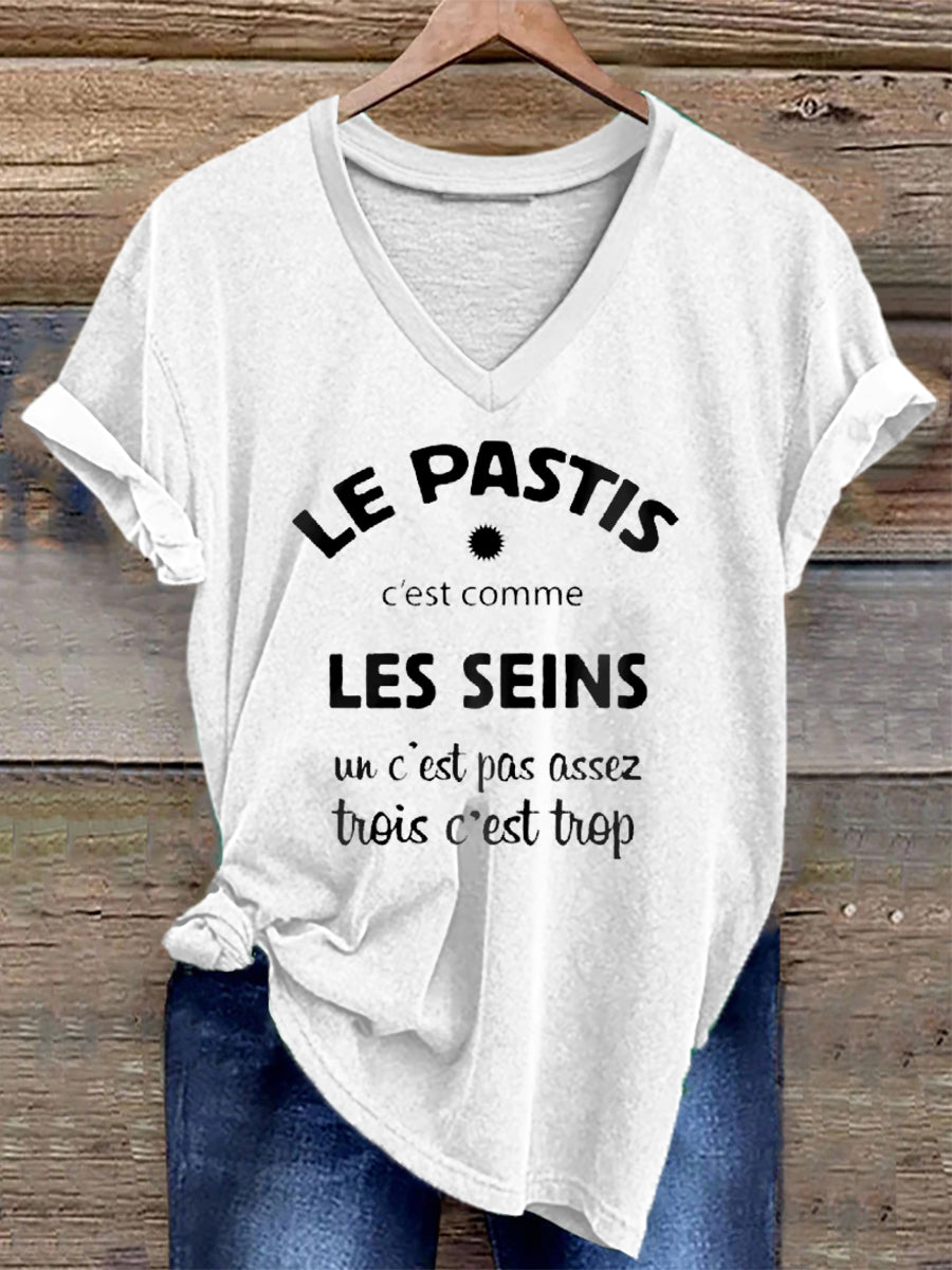 T-shirt Le Pastis c’est comme les seins Femme Blanc / S