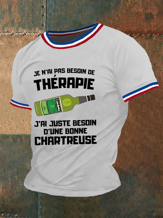 T-shirt à manches courtes Je N’ai Pas Besoin De Thérapie Juste D’une Chartreuse Homme Blanc / S