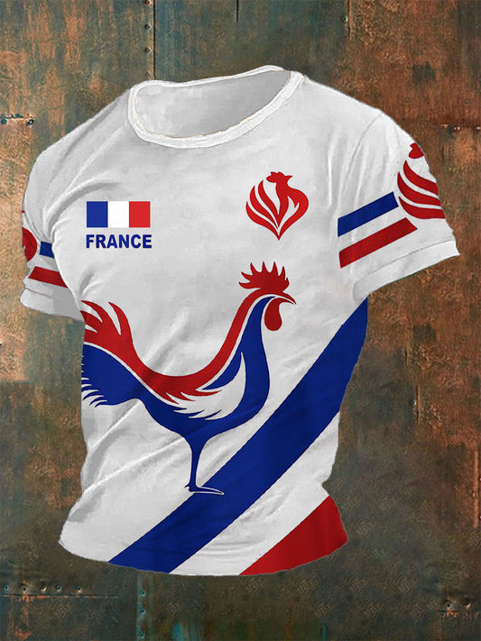 T-shirt imprimé France Le Coq Gaulois Homme Blanc / S