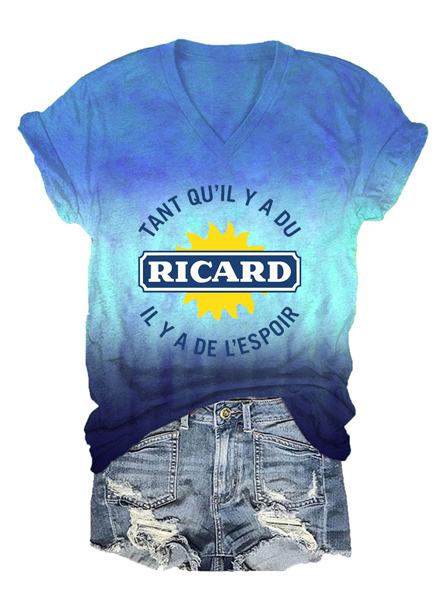 T-shirt à manches courtes Tant Qu’il Y A Du Ricard Femme Bleu / S