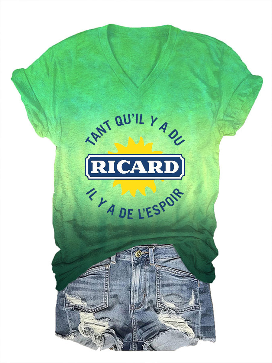 T-shirt à manches courtes Tant Qu’il Y A Du Ricard Femme Vert / S