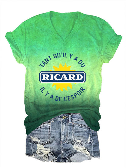 T-shirt à manches courtes Tant Qu’il Y A Du Ricard Femme Vert / S