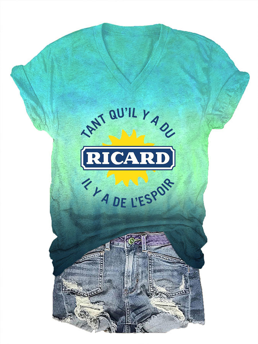T-shirt à manches courtes Tant Qu’il Y A Du Ricard Femme Bleu-Vert / S