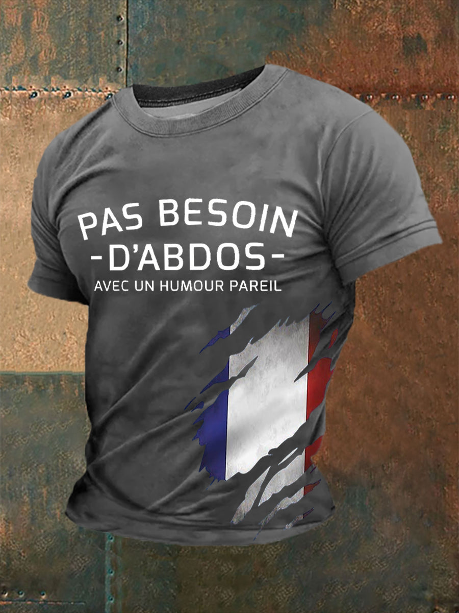 T-shirt Pas besoin d’abdos Homme Gris / S