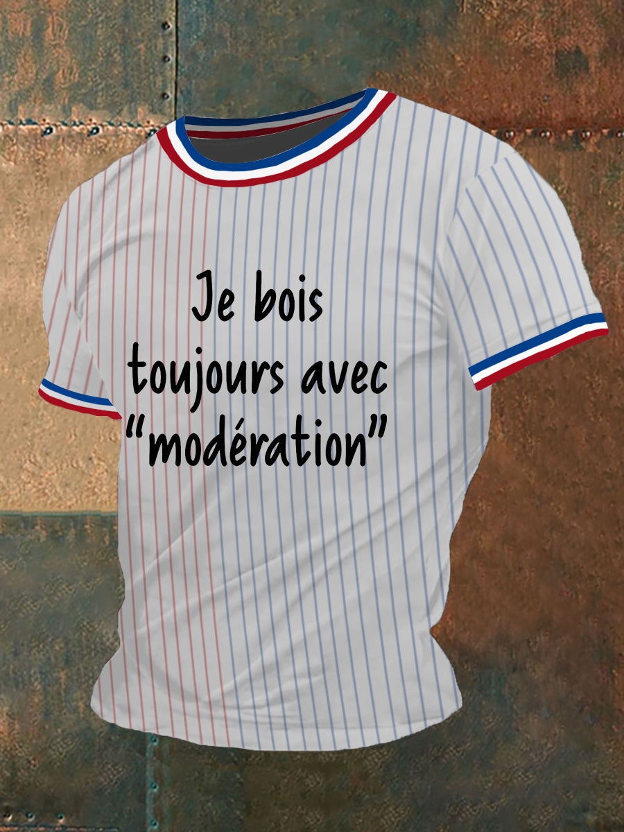 T-shirt à manches courtes Je Bois Toujours Avec Modélisation Homme Blanc / S