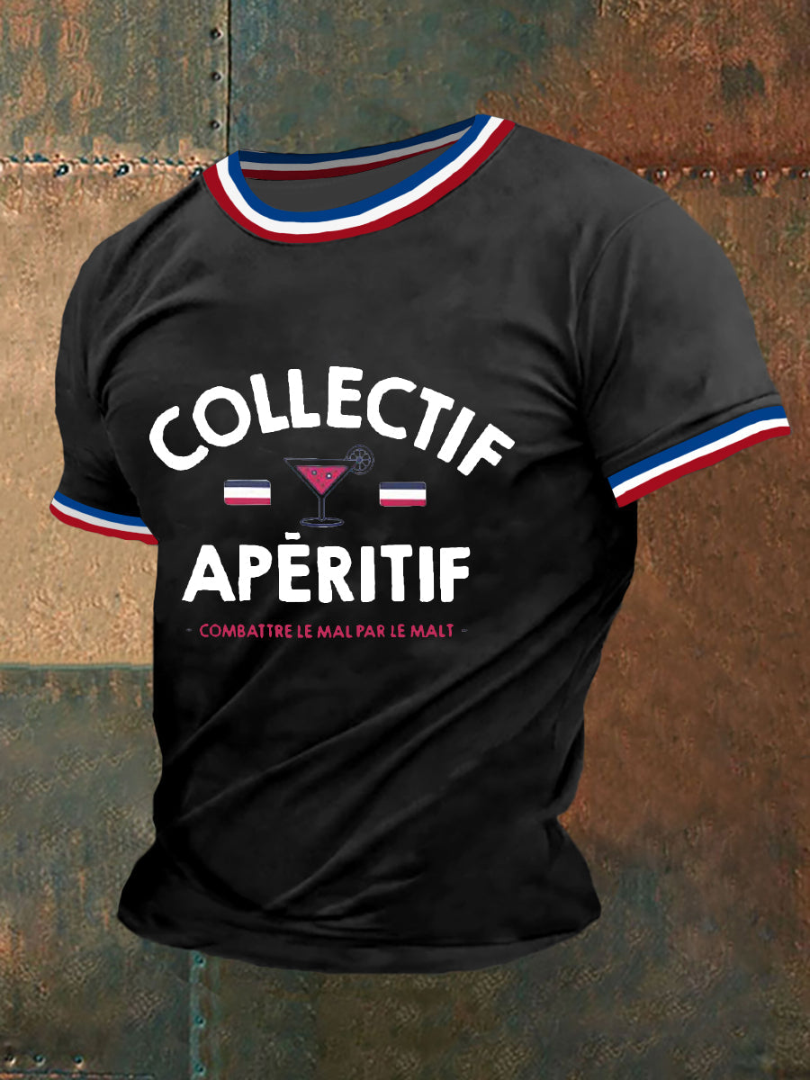 T-shirt manches courtes Collectif Apéritif Homme Noir / S