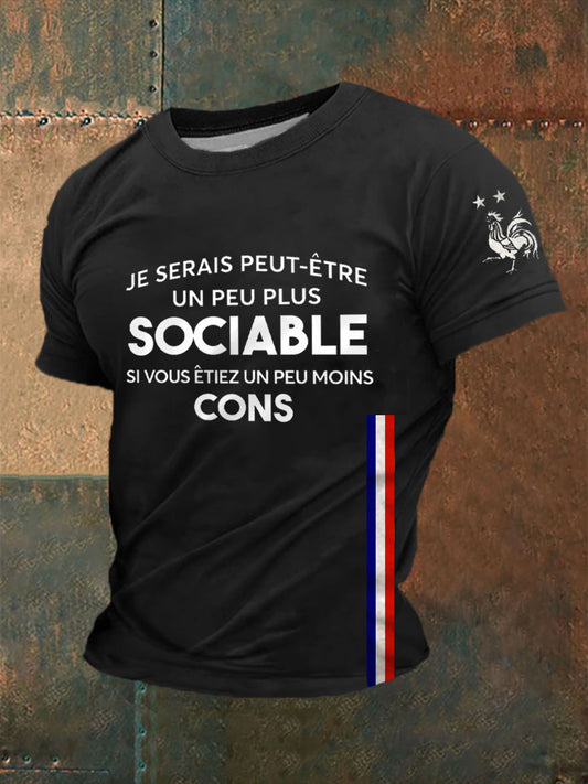 T-shirt Etre sociable Homme Noir / S