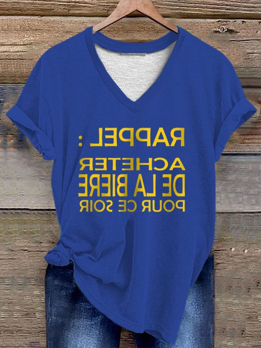 T-shirt Rappel acheter de la bière pour ce soir Femme bleu / S