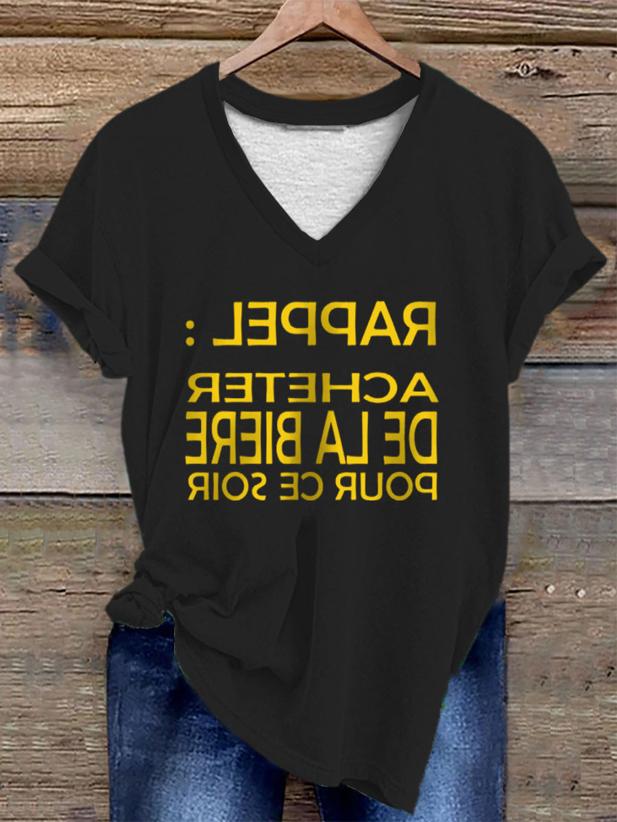 T-shirt Rappel acheter de la bière pour ce soir Femme noir / S