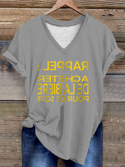T-shirt Rappel acheter de la bière pour ce soir Femme gris clair / S