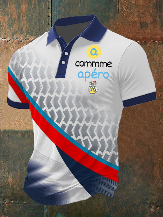 Polo à manches courtes Coussin A Comme Apéro Homme Bleu / S