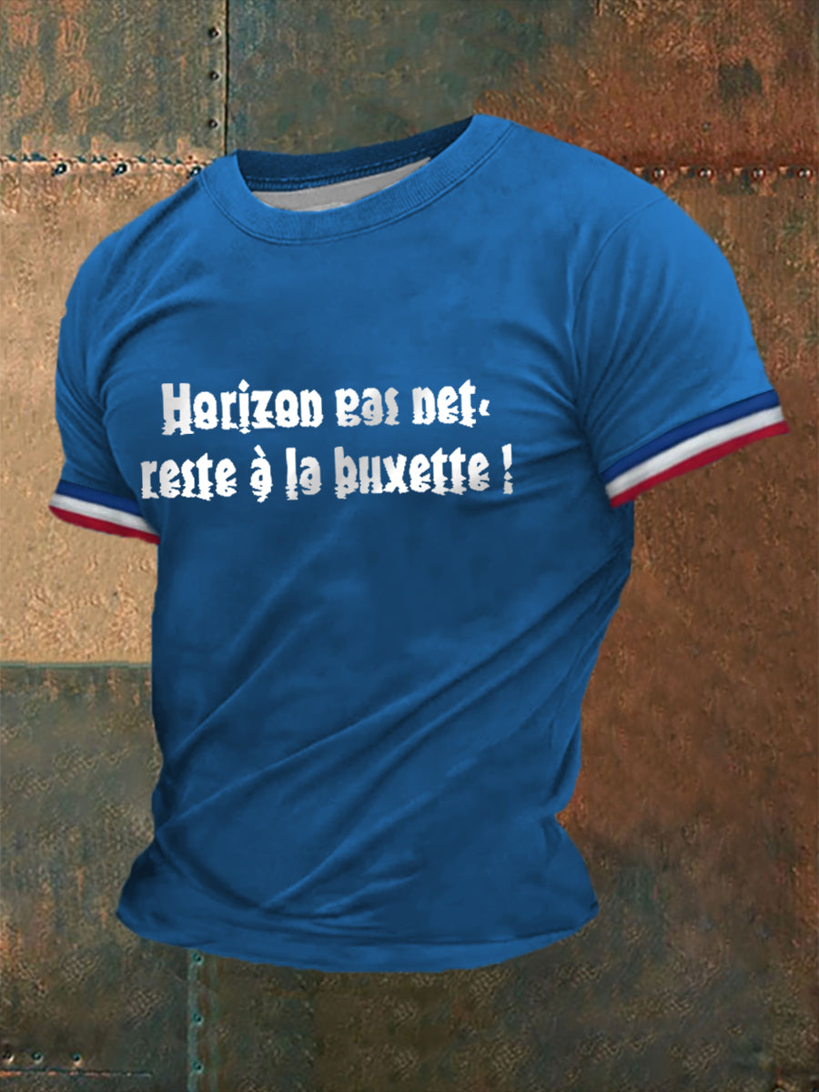 T-shirt Horizon pas net reste à La buvette Homme Bleu / S