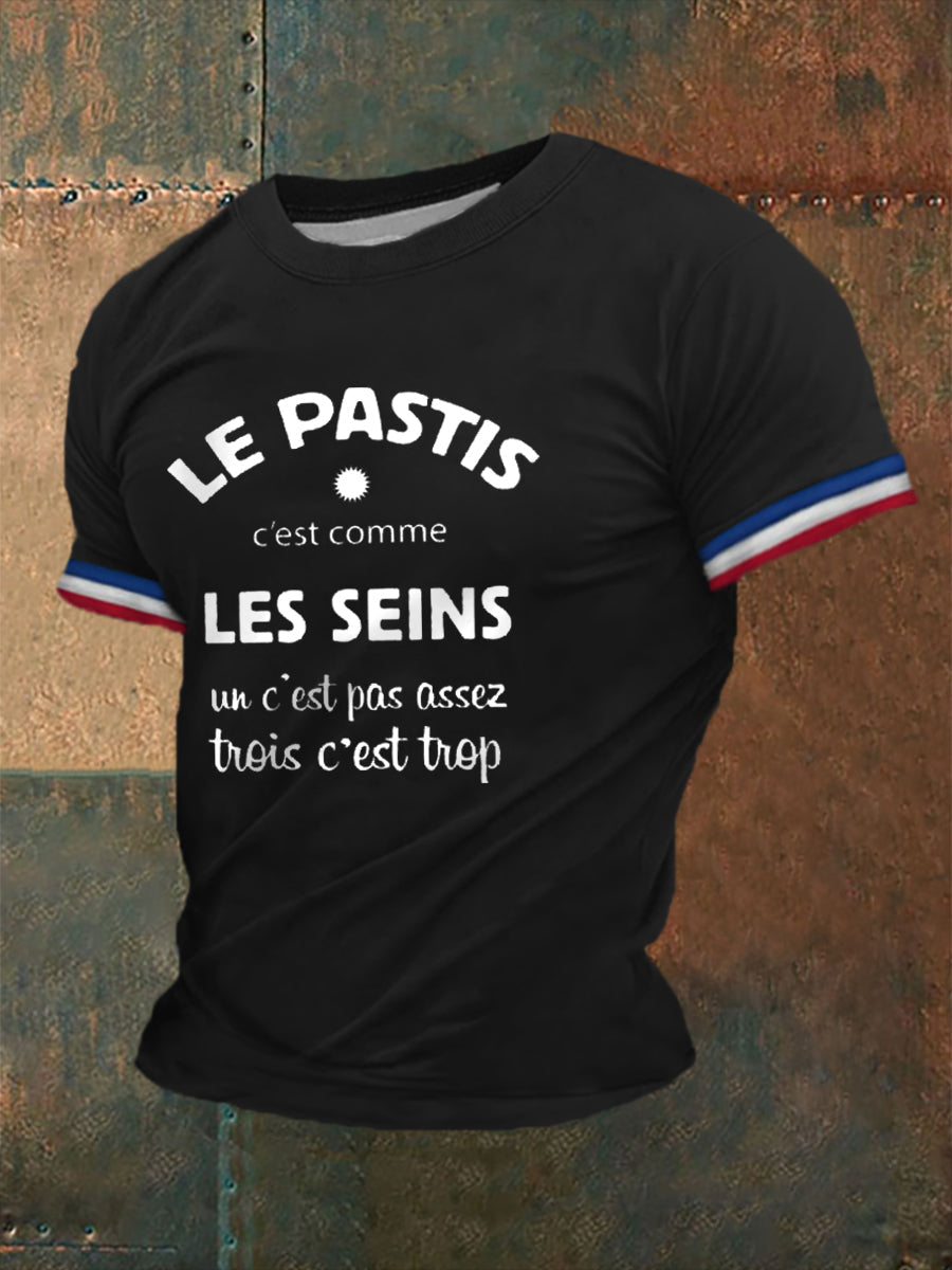 T-shirt Le Pastis c’est comme les Seins Homme Noir / S