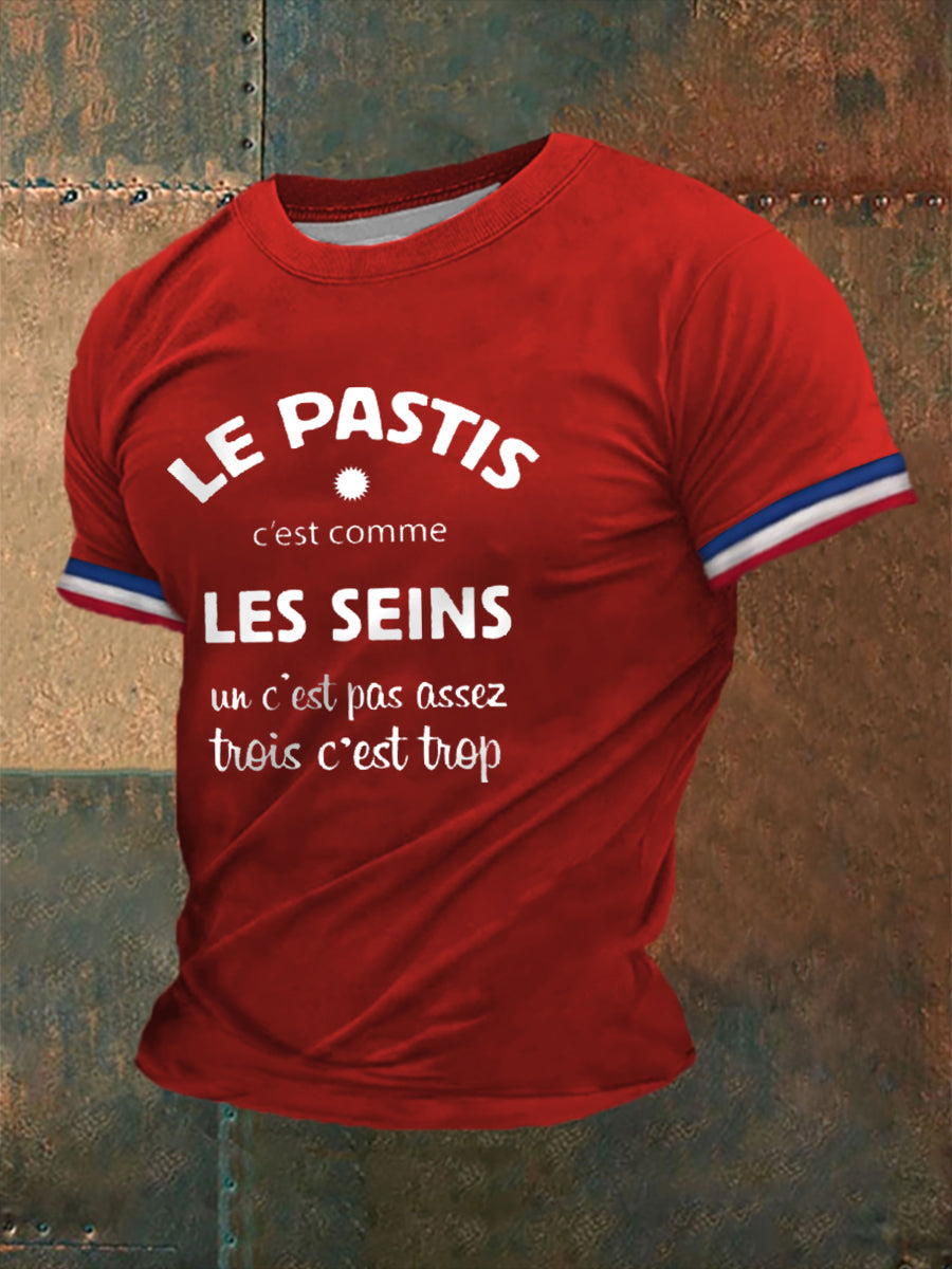 T-shirt Le Pastis c’est comme les Seins Homme Rouge / S