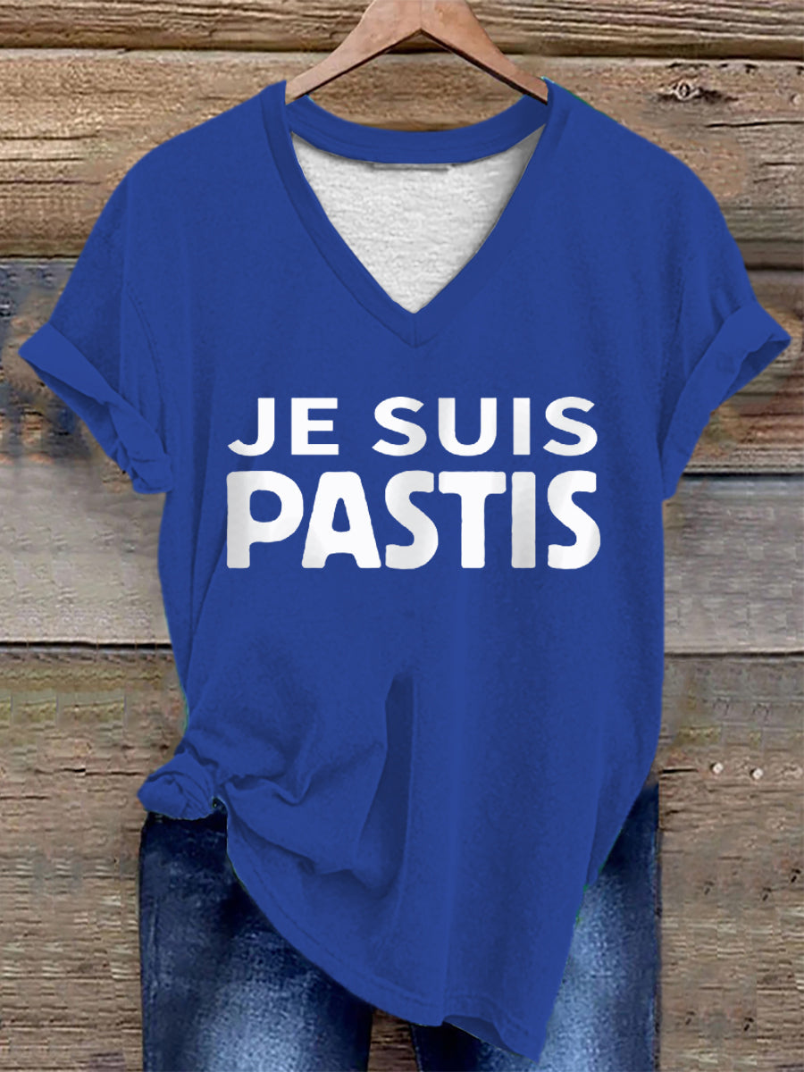 T-shirt Je Suis Pastis Femme Bleu / S