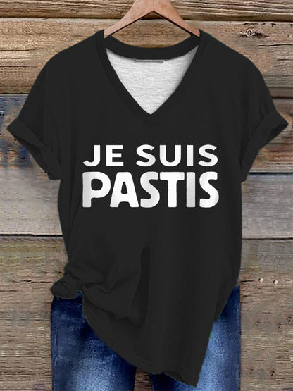 T-shirt Je Suis Pastis Femme Noir / S