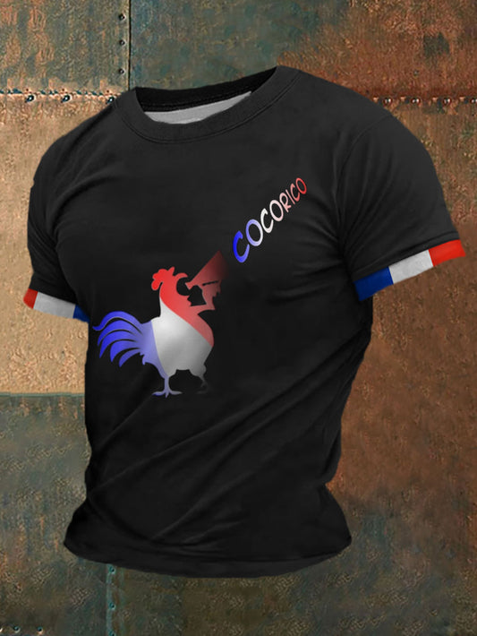 T-shirt imprimé à manches courtes Cocorico Homme Noir / S