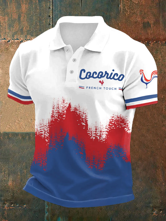 Polo à manches courtes imprimé Cocorico Homme Blanc / S