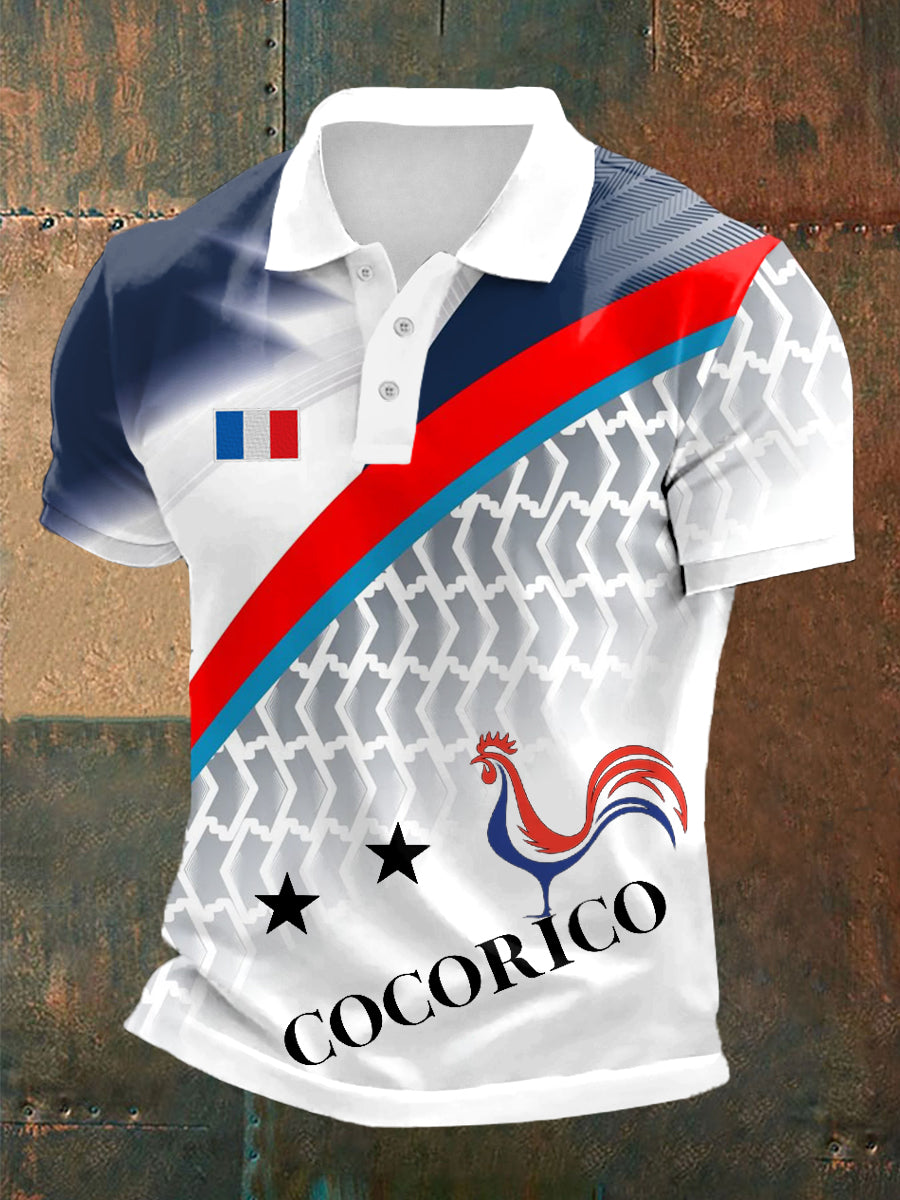 Polo à manches courtes Cocorico pour hommes comme image / S