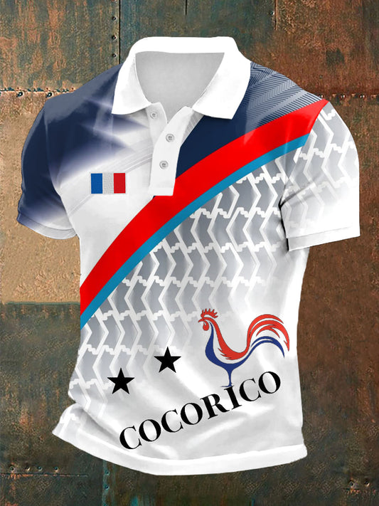 Polo à manches courtes Cocorico pour hommes comme image / S