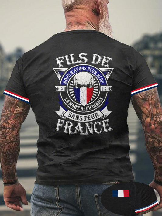 T-shirt Fils de France pour homme Noir / S