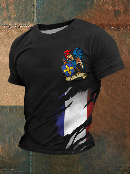 T-shirt à manches courtes imprimé Napoléon Empire Homme Noir / S