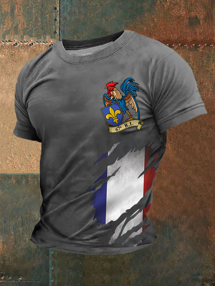 T-shirt à manches courtes imprimé Napoléon Empire Homme Gris Clair / S