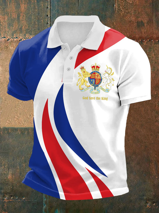 Polo à manches courtes Armoiries Royales Dieu Sauve Le Roi pour homme comme image / S