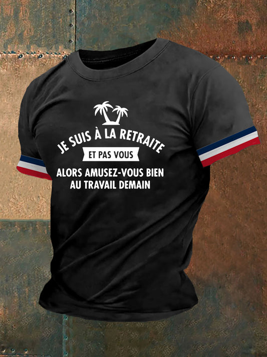 T-shirt à manches courtes Je Suis À La Retraite Homme Noir / S