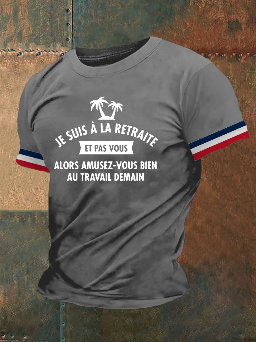 T-shirt à manches courtes Je Suis À La Retraite Homme Gris / S