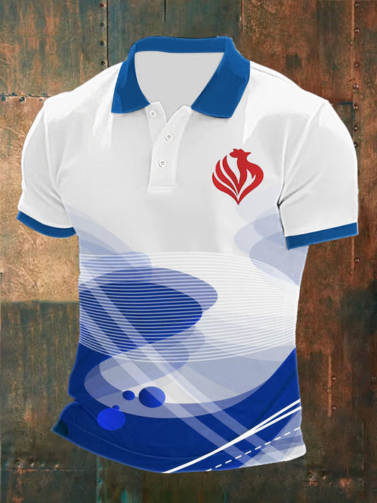 Polo imprimé France Le Coq Gaulois Homme Bleu / S