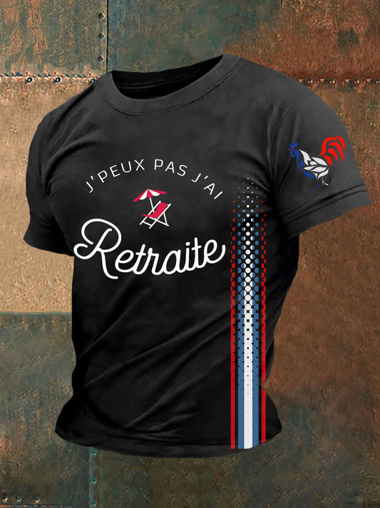 T-shirt à manches courtes J’Peux Pas Je Suis A La Retraite Homme Noir / S