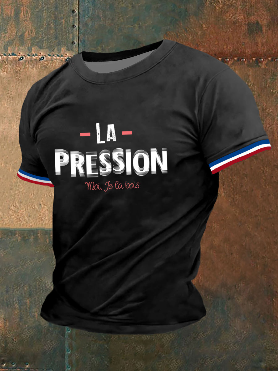 T-shirt à manches courtes La Pression Moi Je La Bois pour homme Noir / S