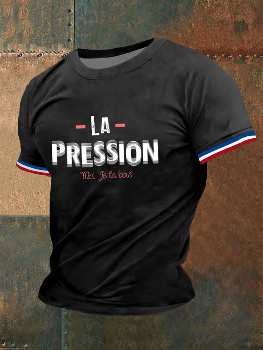T-shirt à manches courtes La Pression Moi Je La Bois pour homme Noir / S