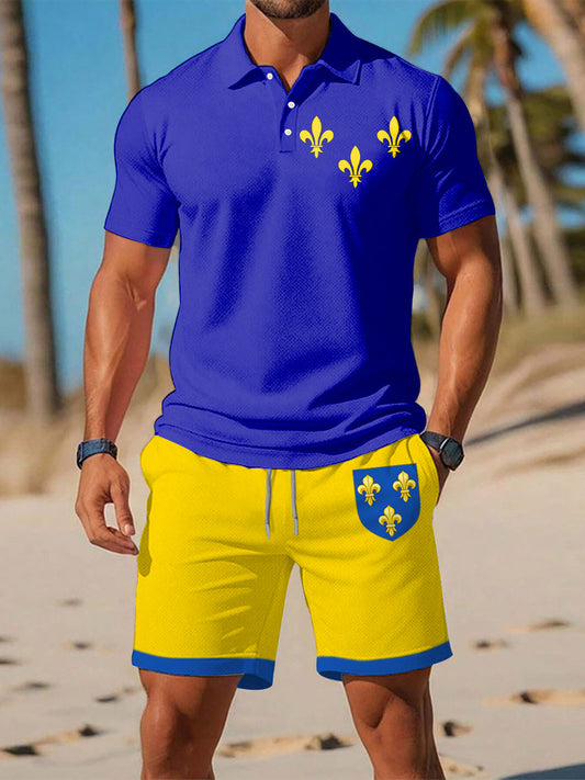 Polo Homme Imprimé Drapeau Île-de-France comme image / S