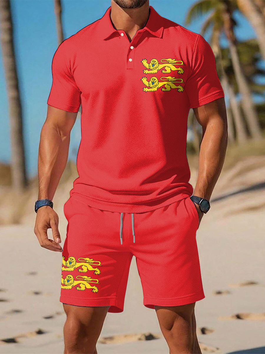 Ensembles de polo à imprimé drapeau français normand pour hommes comme image / S