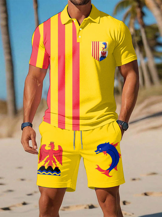 Polo Homme Imprimé Drapeau Provence-Alpes-Côte d’Azur comme image / S