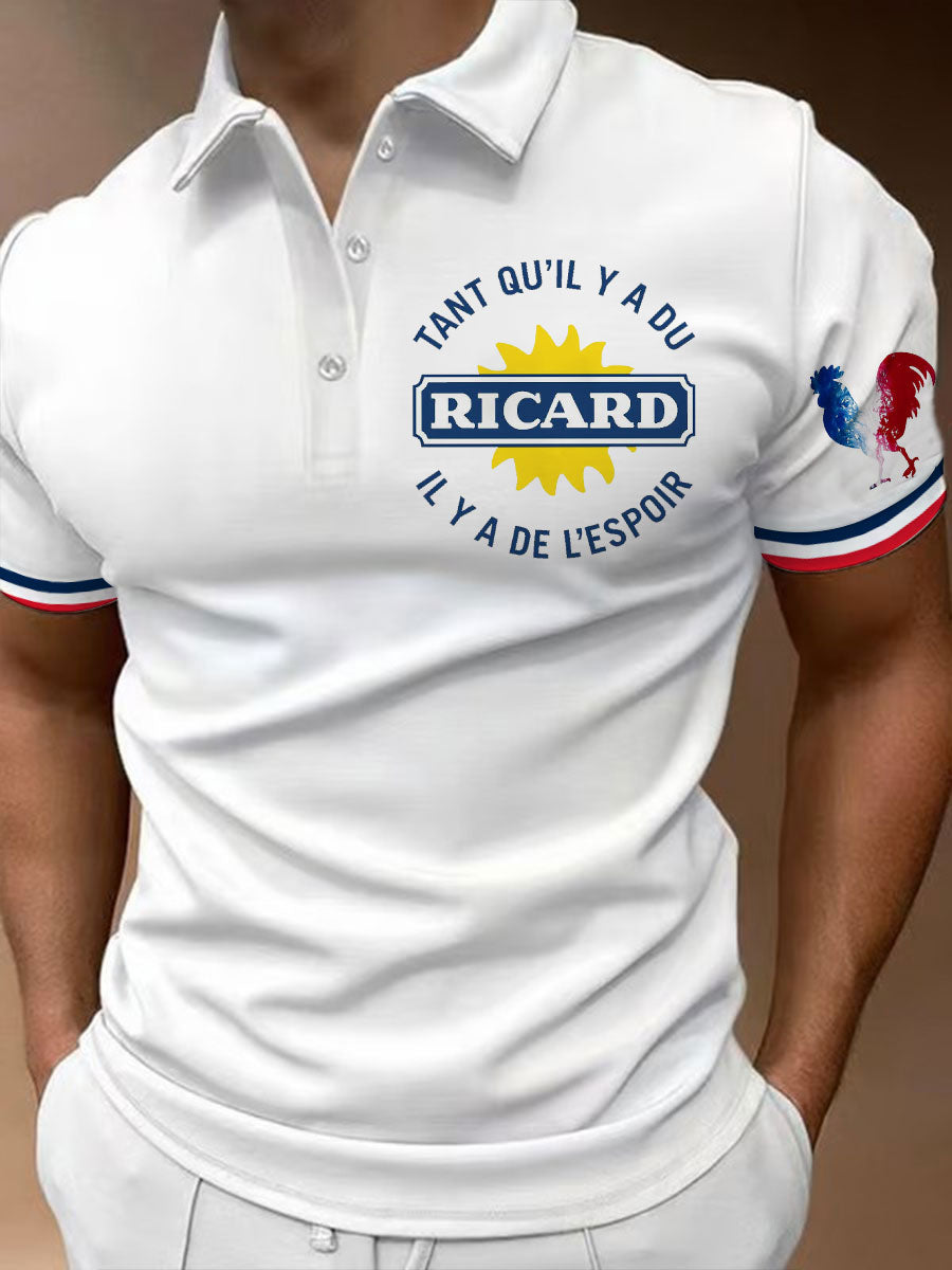 Polo à manches courtes Tant Qu’il Y A Du Ricard Homme Blanc / S