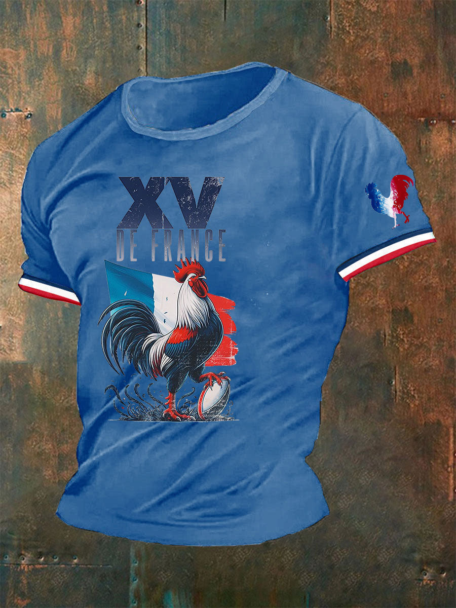 T-shirt imprimé XV De France Le Coq Gaulois Homme Bleu / S