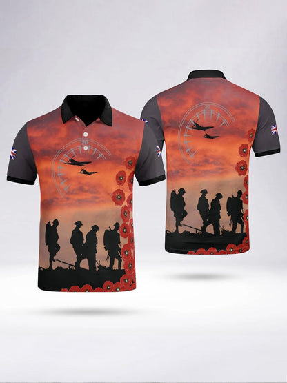 Polo à manches courtes LEST WE FORGET pour homme Noir / S
