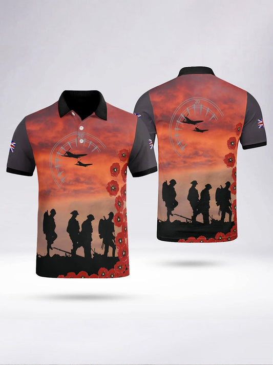 Polo à manches courtes LEST WE FORGET pour homme Noir / S